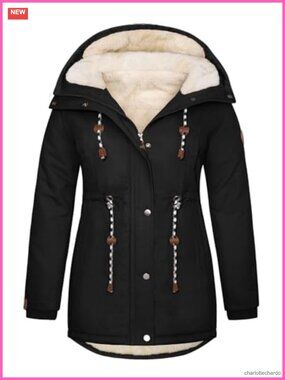 Women's Plus Size Winter Parka Fleece Lined Long Puffer Coat Hooded Warm